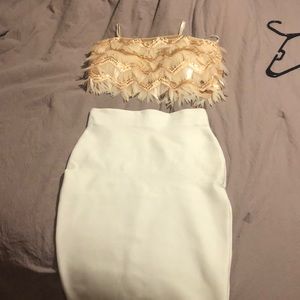 Two pieces. Tube top and pencil skirt